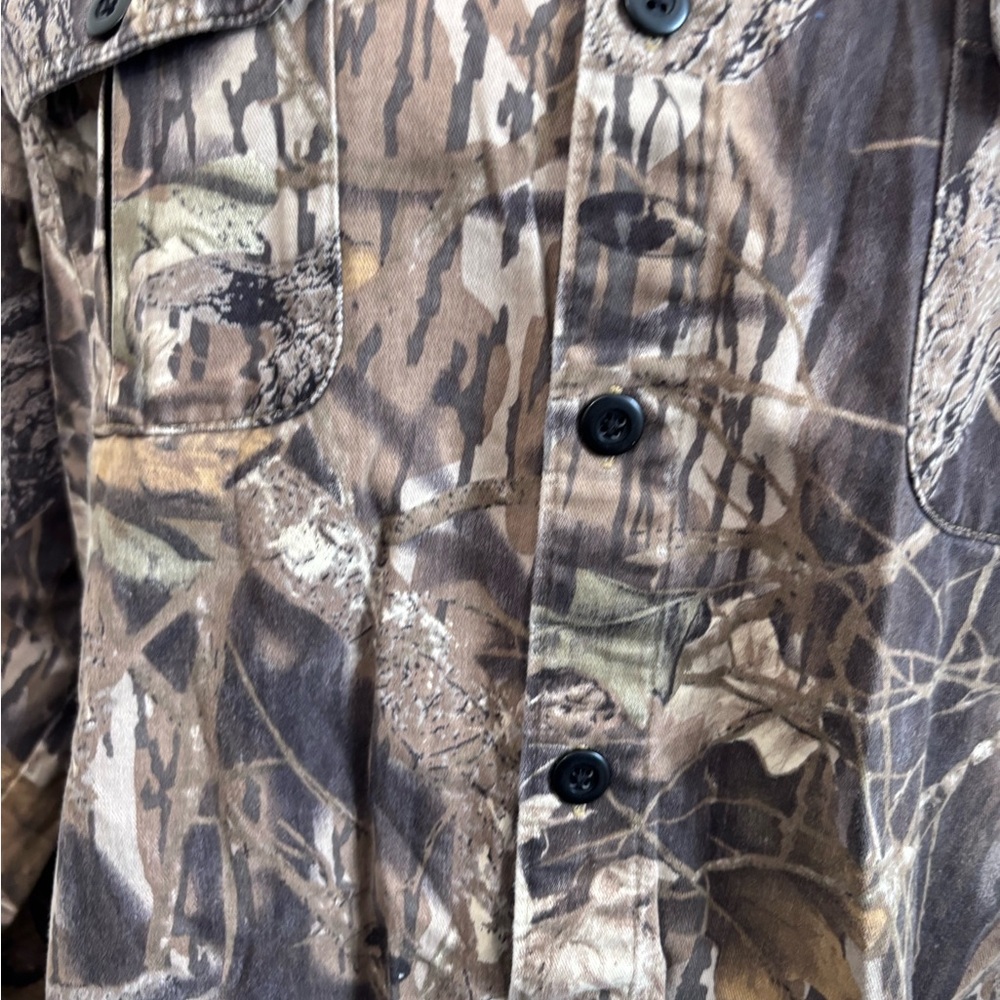Mens Columbia Brown Camouflage Long Sleeve Button Up Shirt Size XL - Picture 5 of 8